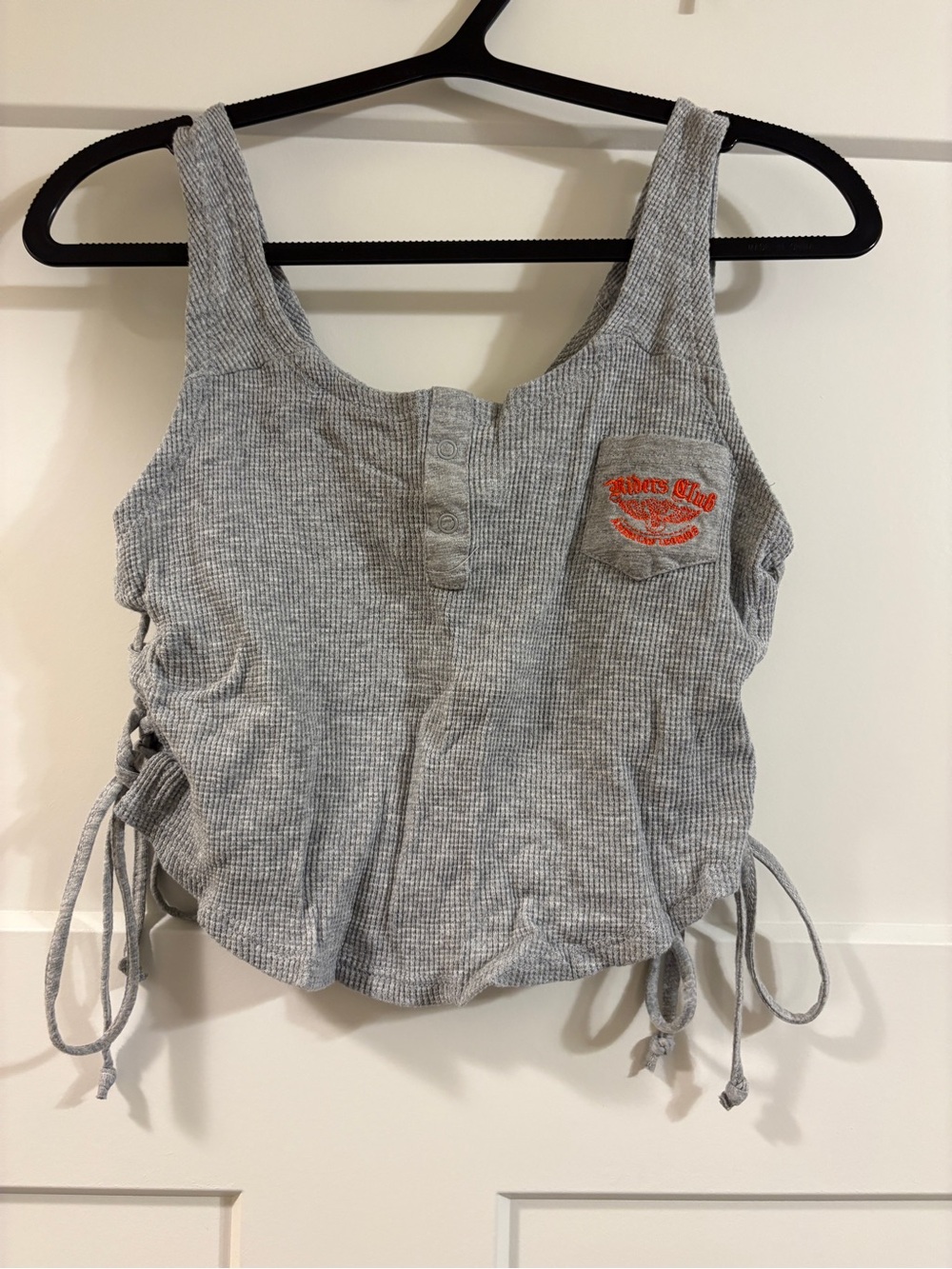 Gilded Intent Heather Gray Ribbed Tank with Orange Logo Patch
